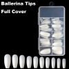 100pcs Ballerina Coffin Shape full cover nail tips in box