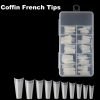 100pcs Flat Head Coffin Shape French Nail Tips