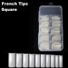 100pcs Square French Nail Tips in box