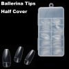 100pcs ballerina coffin half cover nail tips in box