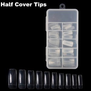 100pcs half cover nail tips with box