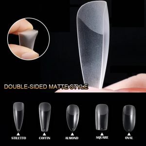 240Pcs Semi-frosted seamless nail tips in multiple shape