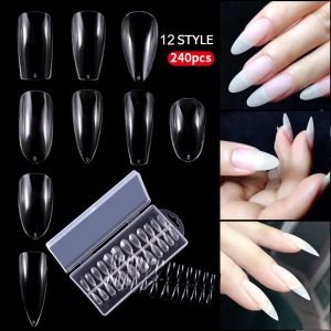 240pcs super thin seamless nail tips multiple shapes
