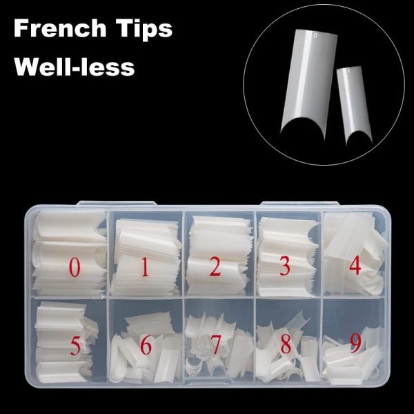 500PCS C Curve Well-less French Nail tips With Box