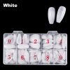 500pcs Ballerina Coffin Half Cover Nail Tips in white