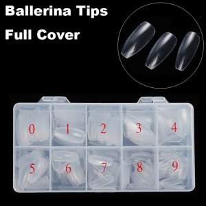 500pcs Ballerina Coffin Shape Full Cover Nail Tips