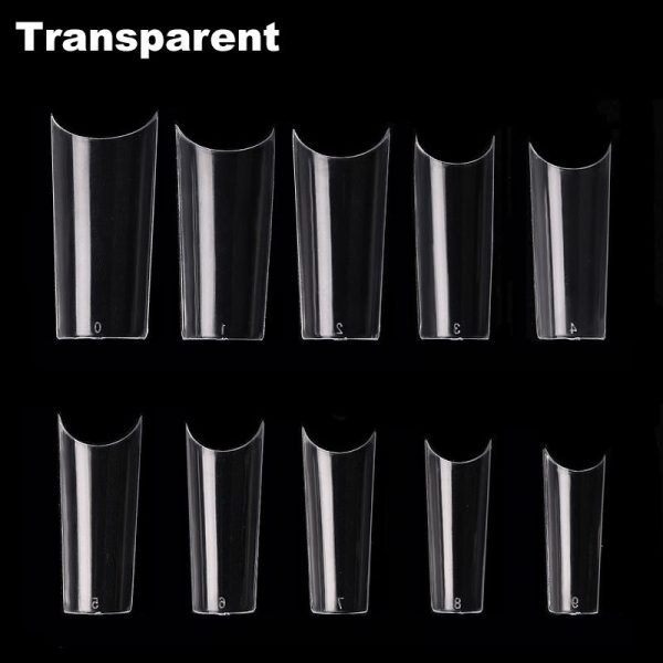 500pcs C Curve Well-less French Nail tips in transparent