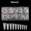 500pcs Coffin Shape Flat Head French Nail Tips With Box in natural