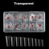 500pcs Coffin Shape Flat Head French Nail Tips With Box in transparent
