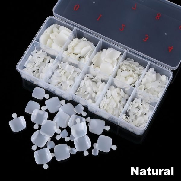 500pcs Full Cover Toe Tips With Box in natural color