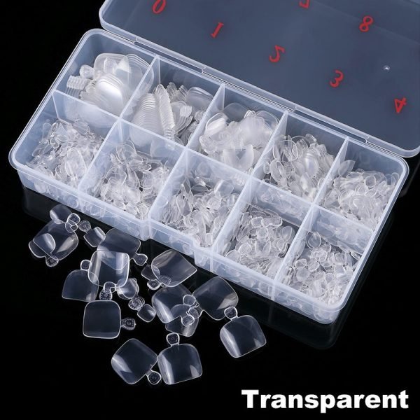 500pcs Full Cover Toe Tips With Box in transparent color