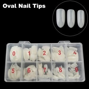 500pcs Oval Shape Full Cover Nail Tips in Box