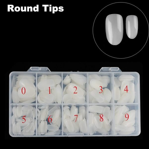 500pcs Round Shape Full Cover Nail Tips