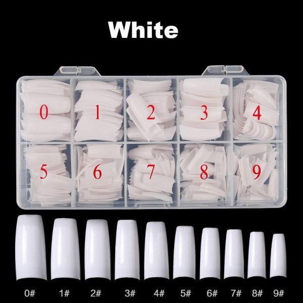 500pcs false French nail tips in white