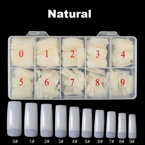 500pcs half cover false nail tips in natural