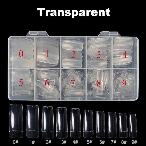 500pcs half cover false nail tips in transparent