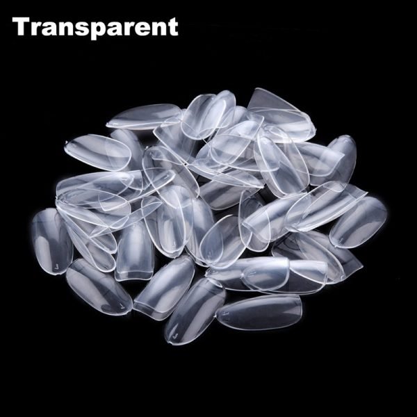Artificial Oval Full Cover Nail Tips In transparent color