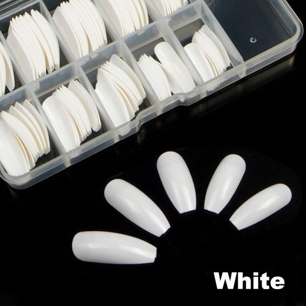 ballerina half cover nail tips in white