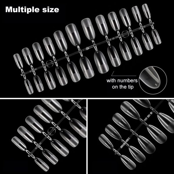 details of Semi-frosted seamless nail tips in multiple shape-2