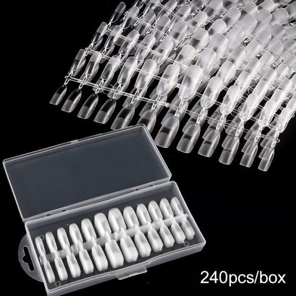details of Semi-frosted seamless nail tips in multiple shape-3