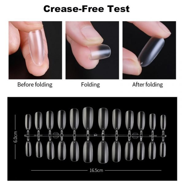 details of ultra-thin seamless frosted nail tips with box-2