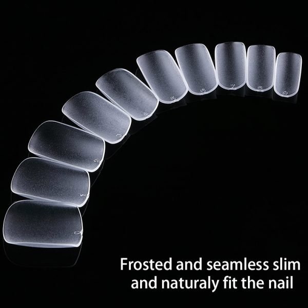 details of ultra-thin seamless frosted nail tips with box-4