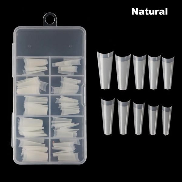 natural color of Flat Head Coffin French Nail Tips