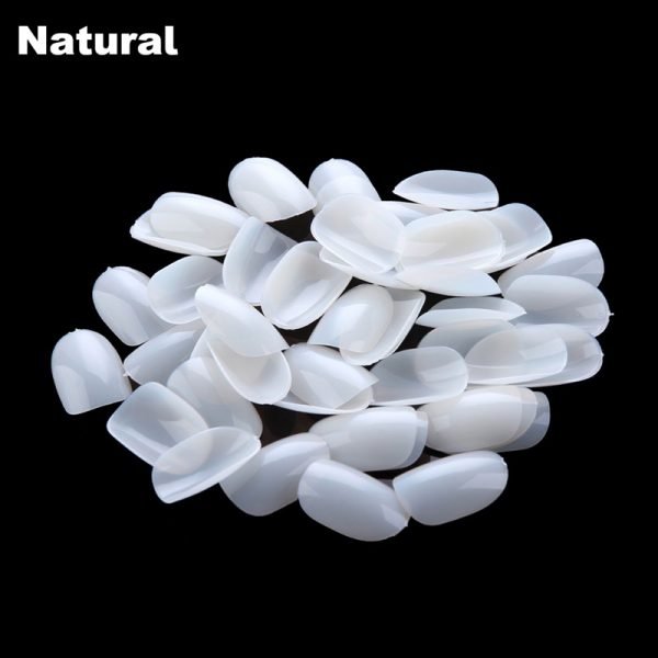 natural round shape full cover nail tip