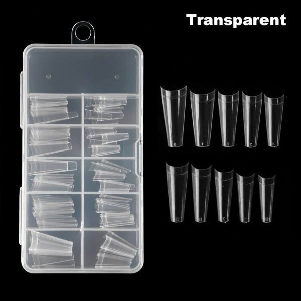 transparent color of Flat head Coffin French Nail tips