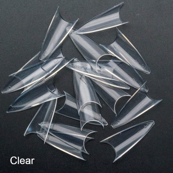 transparent color short stiletto nail tip