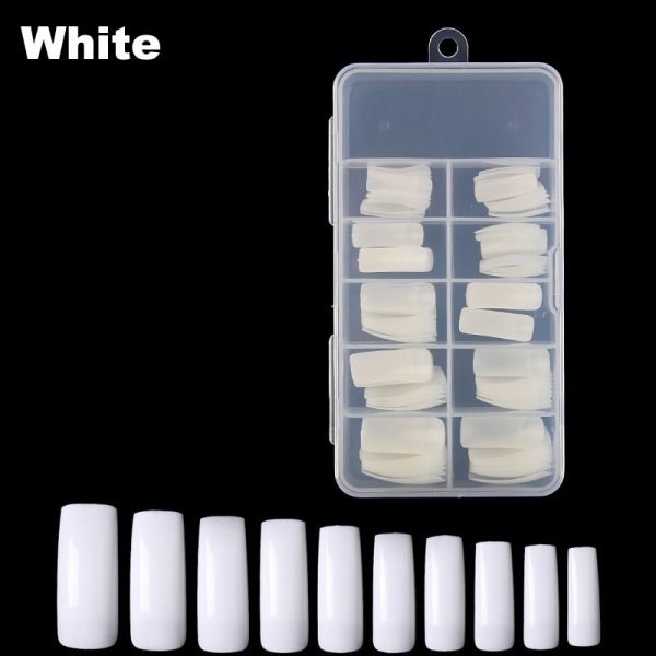 white color of 100pcs half cover nail tips