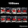 10 siezs of 500pcs Artificial Stiletto French Nail Tips in bag