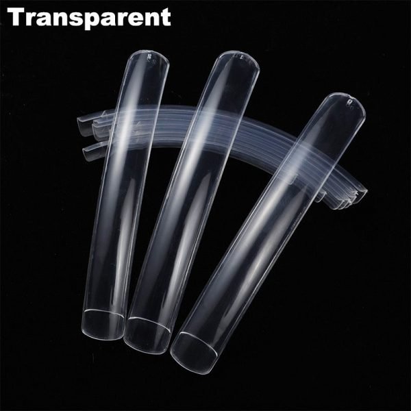 10pcs per bag long salon nail tips in transparent color