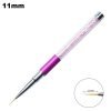 11mm of Nail Art Liner Detail Brush With Rhinestone Metal Handle And Cap