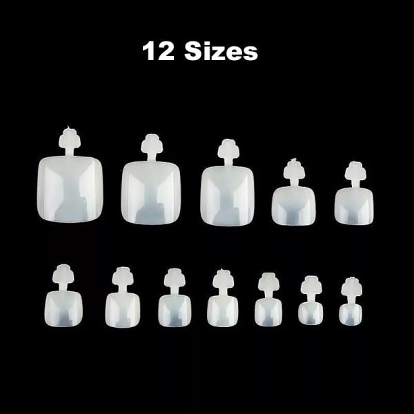 12 sizes of False Full Cover Toe Tips