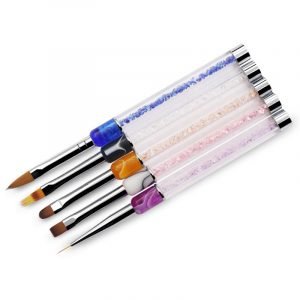 5 Types Multi-functional Crystal Acrylic Handle Nail Art Brush