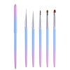 5 Types Multi-functional Gradient Color Metal Handle Nail Art Brush