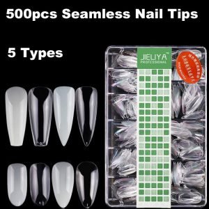 500PCS 5styles Ultra Thin Crease-Free Nail Tips With Box