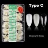 500PCS 5styles Ultra Thin Crease-Free Nail Tips With Box-TypeC