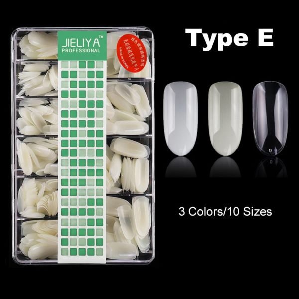 500PCS 5styles Ultra Thin Crease-Free Nail Tips With Box-TypeE