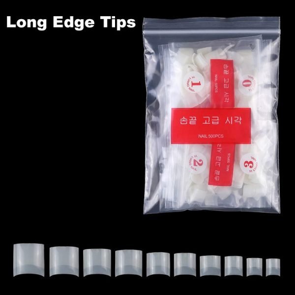 500PCS Artificial Long French Edge Nail tips In Bag