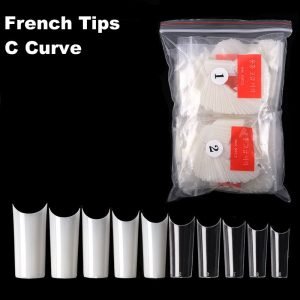 500pcs C Curve French nail tips in bag