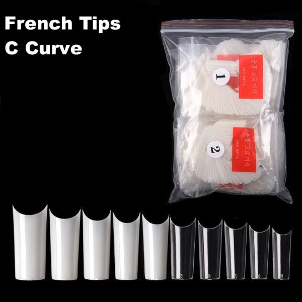 500pcs C Curve French nail tips in bag