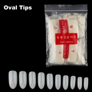500pcs oval shape full cover nail tips