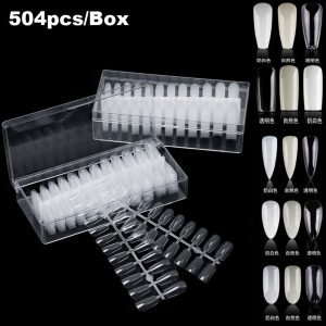 504PCS 5 Styles High Quality Super Thin Seamless Crease-Free Nail Tips With Box