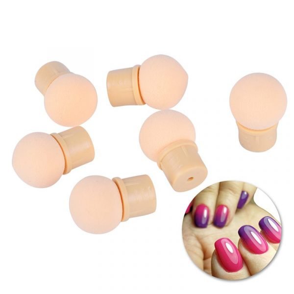 5pcs Reusable Gradient Nail Art Decor Brush Replaceable Sponge Heads