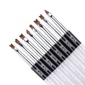 8 Types Crystal Acrylic Handle Nail Art Brush One Stroke Flower Painting Petal Brush