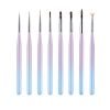 8 Types Multi-functional Gradient Color Wooden Handle Nail Art Brush