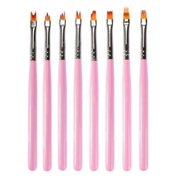 8 Types Wooden Handle DIY Nail Art Brush One Stroke Flower Painting Petal Brush