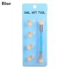 Blue of Double-Ended Nail Gradient Shading Pen With 4 Replacement Sponge Head